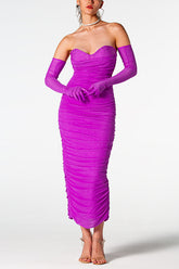 Adeline Grape Midi Halter Neck Dress | Dress In Beauty